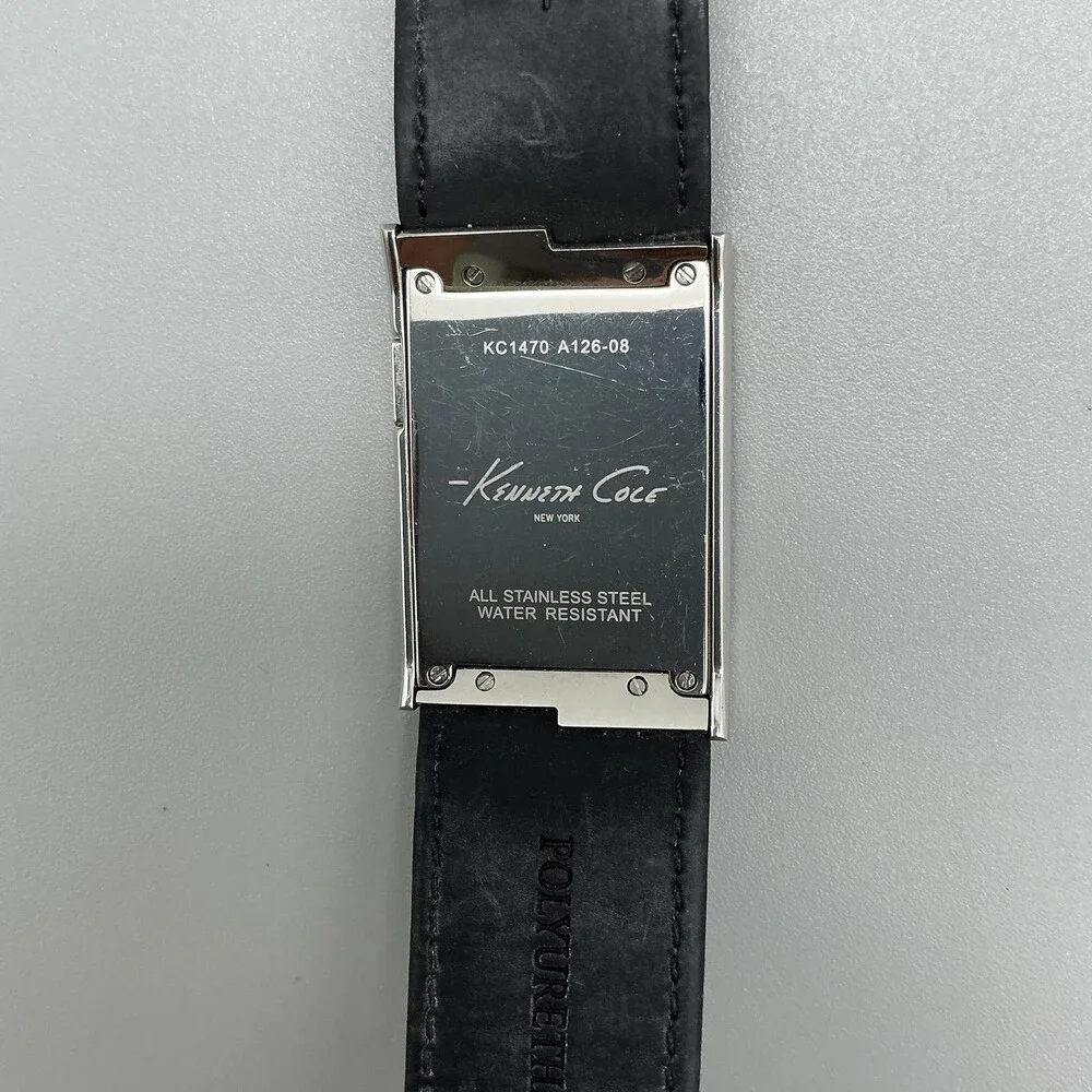 Kenneth Cole New York KC1470 Mens Watch 29mm Silver Tone Digital New Battery